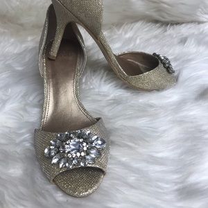 EUC Badgley Mishka Gold Heels